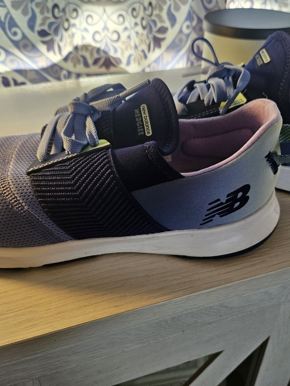 New Balance Slip-On Sneakers in Lavender and Navy